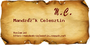 Mandzák Celesztin névjegykártya